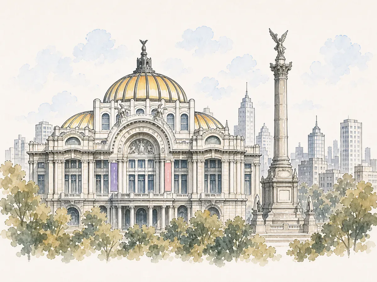 Ilustración editorial de Ciudad de México